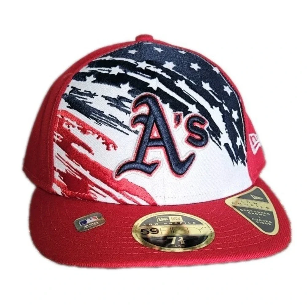 New Era 59fifty Oakland Athletics‎ A's Fitted 7 3/8 July 4th Low Profile
